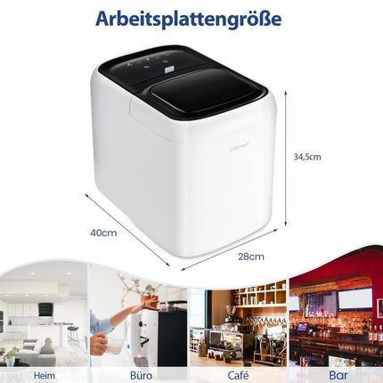 Tisch-Eiswürfelbereiter, 2-Liter-Tank, 15 kg/Tag, Selbstreinigung