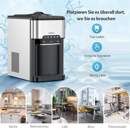Tisch-Wasserspender, Heiß-Kalt-Eisbereiter, Silber