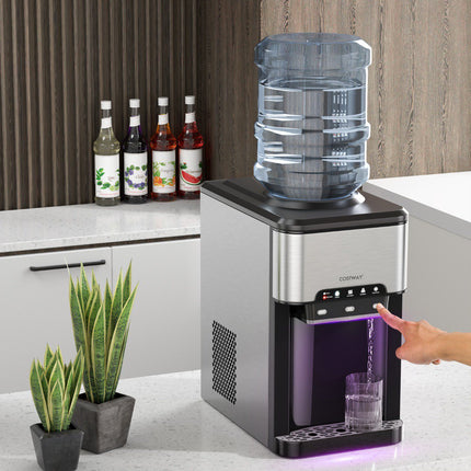 Tisch-Wasserspender, Heiß-Kalt-Eisbereiter, Silber
