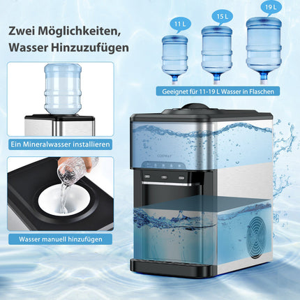 Tisch-Wasserspender, Heiß-Kalt-Eisbereiter, Silber