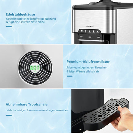 Tisch-Wasserspender, Heiß-Kalt-Eisbereiter, Silber