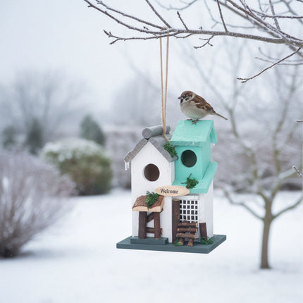 Vogelhaus im Landhausstil, wetterfestes Kiefernholz