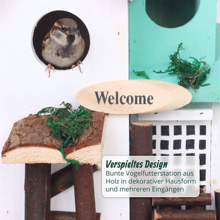 Vogelhaus im Landhausstil, wetterfestes Kiefernholz