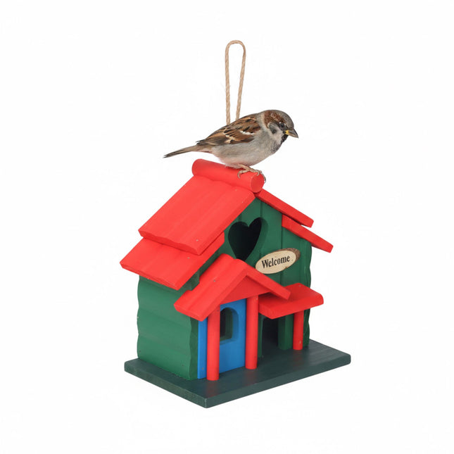 Vogelhaus im Landhausstil, wetterfestes Kiefernholz, Aufhängeschlaufe