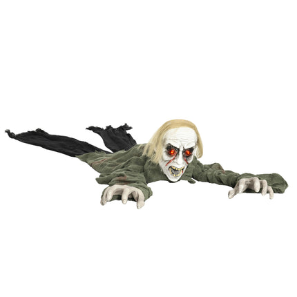 Halloweenská dekorace plazící se zombie se svítícíma očima