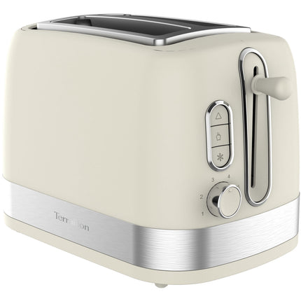 Cremefarbener 2-Schlitz-Toaster – 7 Bräunungsstufen, 1050 W