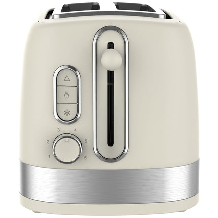 Cremefarbener 2-Schlitz-Toaster – 7 Bräunungsstufen, 1050 W