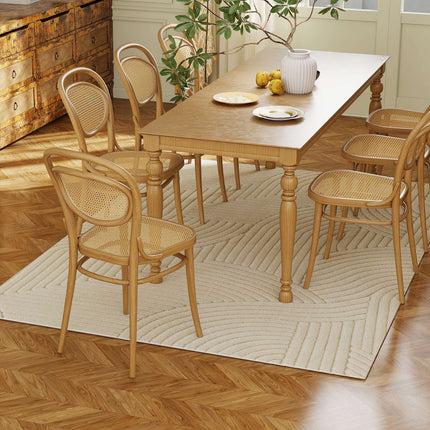 Cream White Area Rug, 15mm Pile, Non-Slip, 200x140 cm