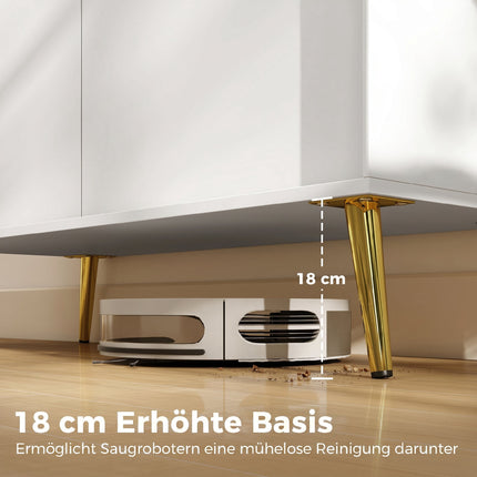 Cream White Sideboard with Gold Accents, 105.4 cm