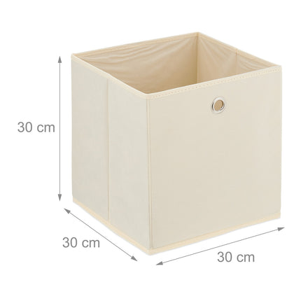 Creme Storage Boxes with Grip, Set of 4