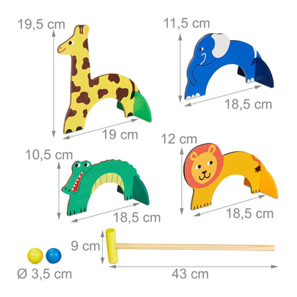 Krocketspiel für Kinder im Tierdesign