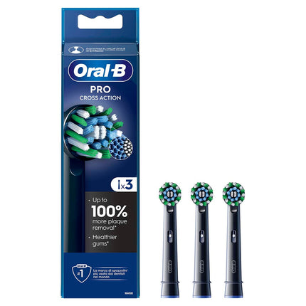 Cross Action Aufsteckbürsten, Schwarz, 3er-Pack
