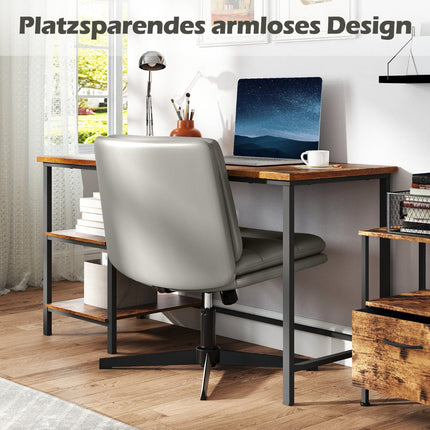 Cross-Legged Office Chair, Adjustable Height, Grey