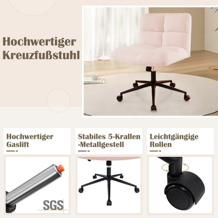 Bürostuhl mit Rollen, pink, höhenverstellbar