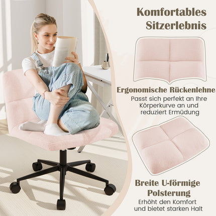 Bürostuhl mit Rollen, pink, höhenverstellbar