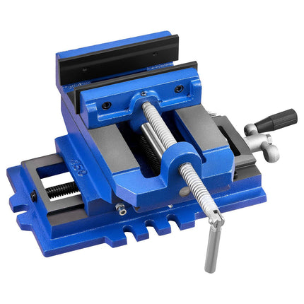 Cross Slide Drill Press Vise, 6 in Jaw, X-Y Cast Iron
