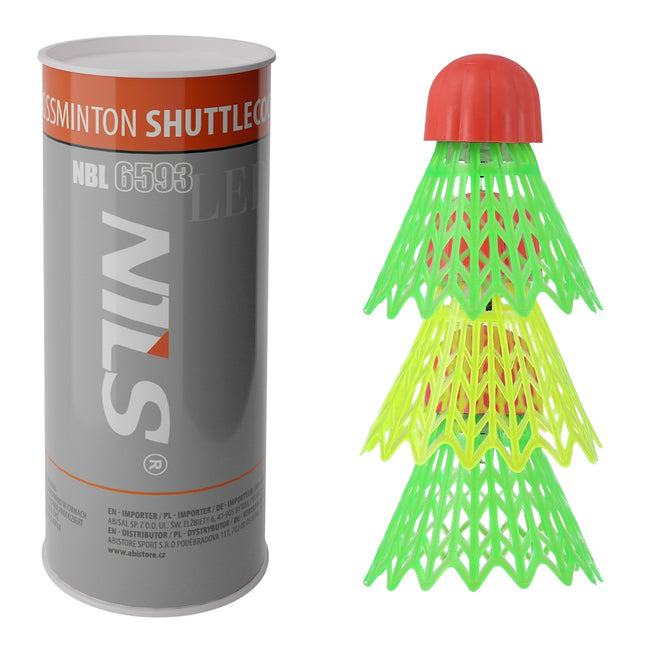 Crossminton Nylon-Federbälle mit LED, 3er-Pack