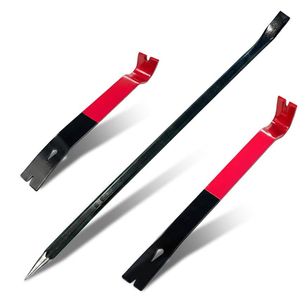 Crowbar Set, 3-Piece, Hardened Steel, Nail Pullers