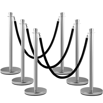 Crowd Control Stanchions Set of 2, 5 ft Velvet Rope