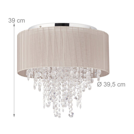 Lustre en cristal avec abat-jour