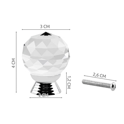 Bouton de meuble en cristal 