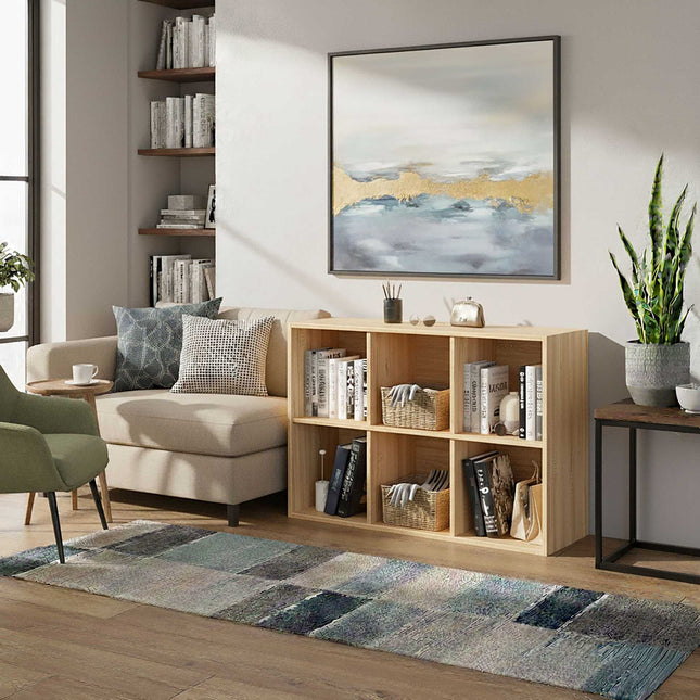 Cube Bookcase with Open Compartments, Freestanding