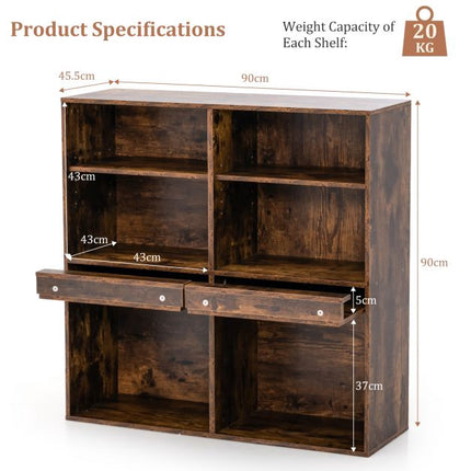 Würfelregal 90cm, verstellbar, 2 Ausziehbretter