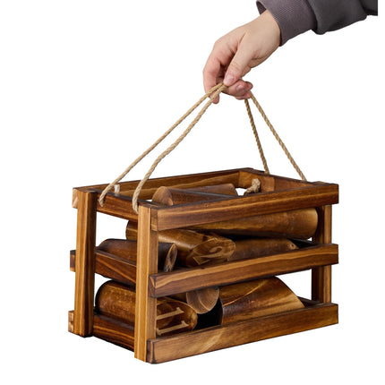 Cube game with wooden box