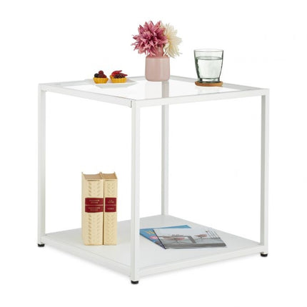 Table d'appoint cubique avec verre