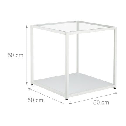 Table d'appoint cubique avec verre