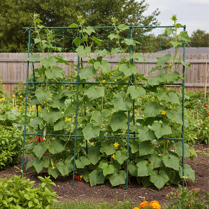 Cucumber Trellis Frame, Metal with Net, Foldable Design