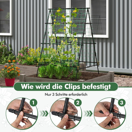 Gurkenrankhilfe mit Netz & Clips, PE-beschichtetes Metall