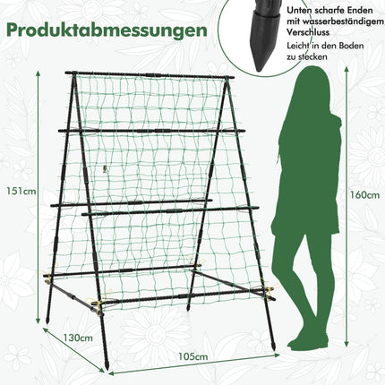 Gurkenrankhilfe mit Netz & Clips, PE-beschichtetes Metall