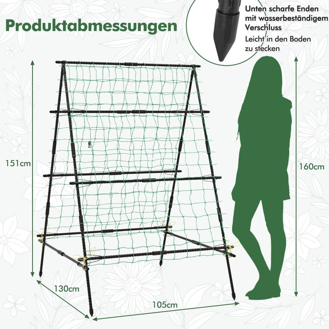 Gurkenrankhilfe mit Netz & Clips, PE-beschichtetes Metall