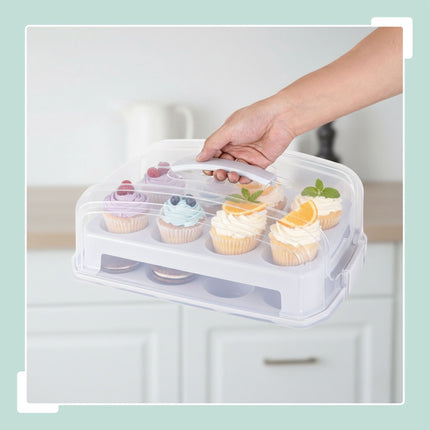 Přepravní box na cupcaky s rukojetí – pro 24 muffinů