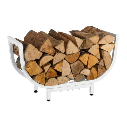 Geschwungenes Eisen-Kaminholzregal – Platzsparender Holzhalter