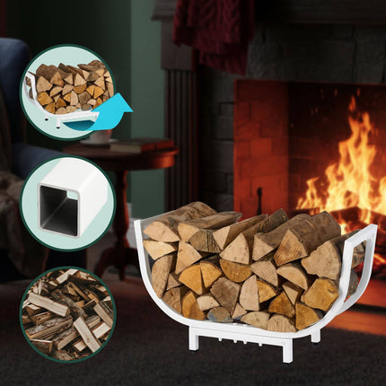 Geschwungenes Eisen-Kaminholzregal – Platzsparender Holzhalter