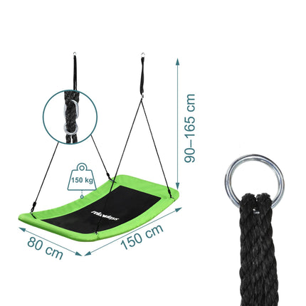 Gebogene Nestschaukel, 150 kg Tragkraft, Höhenverstellbar