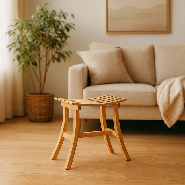 Curved bamboo stool
