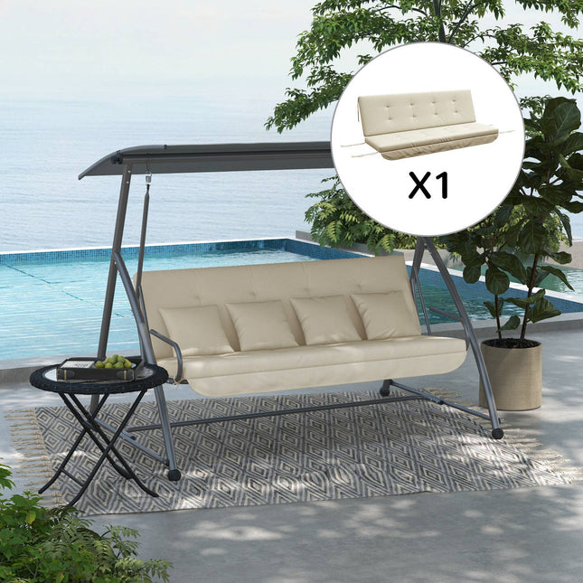 Beiges Hollywoodschaukel-Auflagen-Set – passend für 170 cm, inkl. Rücken- und Seitenteile