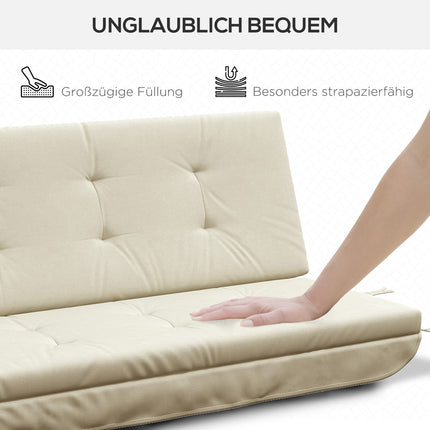 Beiges Hollywoodschaukel-Auflagen-Set – passend für 170 cm, inkl. Rücken- und Seitenteile