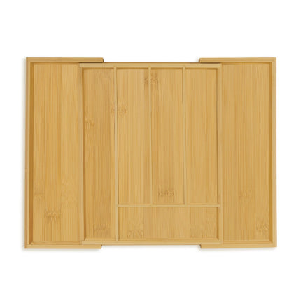 Cutlery Tray for Drawers, Adjustable Bamboo Organizer