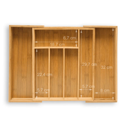 Box na příbory bambus 48 cm rozšiřitelný