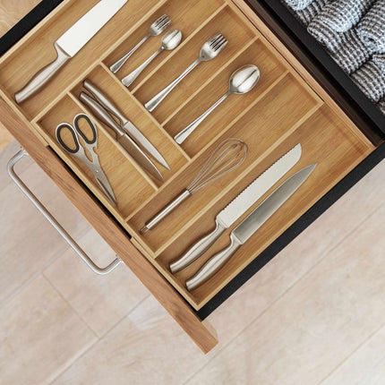 Boîte à couverts extensible en bambou