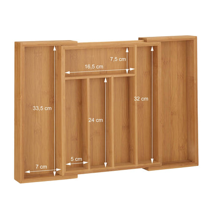 Boîte à couverts extensible en bambou