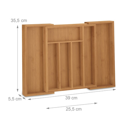 Boîte à couverts extensible en bambou