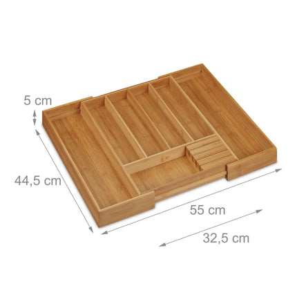 Boîte à couverts extensible en bambou