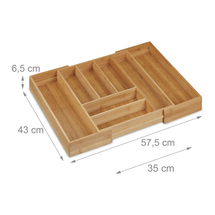 Boîte à couverts extensible en bambou