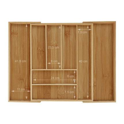 Boîte à couverts extensible en bambou
