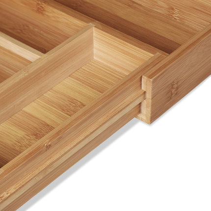 Boîte à couverts extensible en bambou